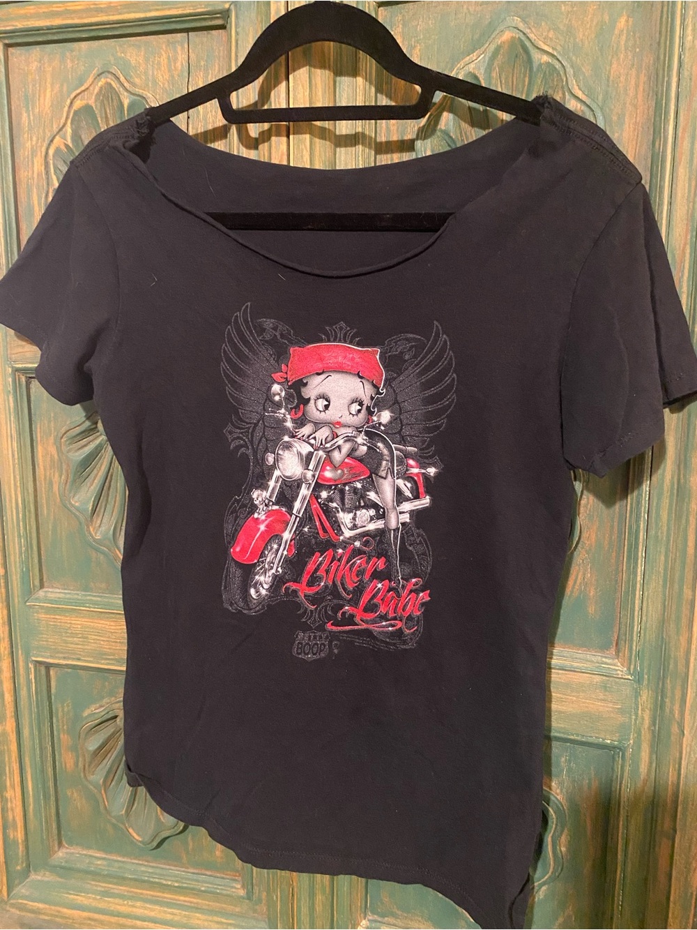 Black 'Biker Babe' Graphic Tee for Women